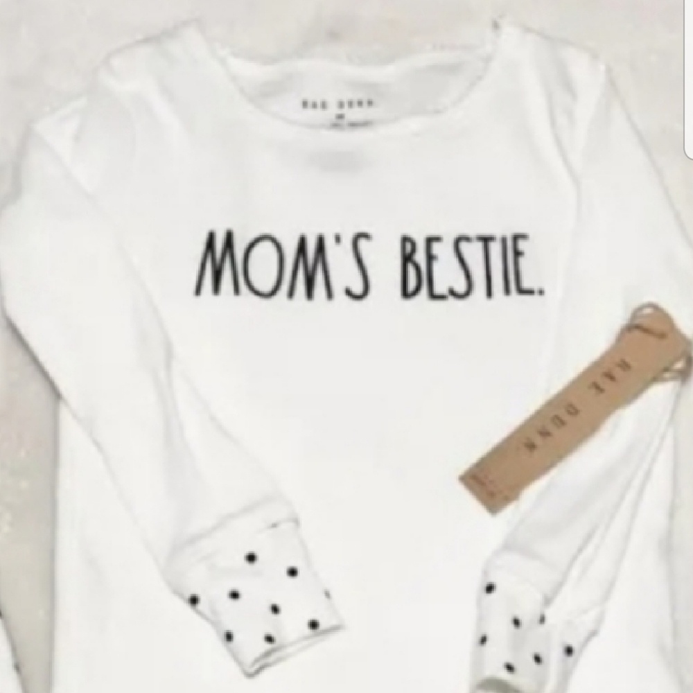 Rae Dunn Moms Bestie 2 piece pajama set polka dot NWT. Kids pjs. Toddler